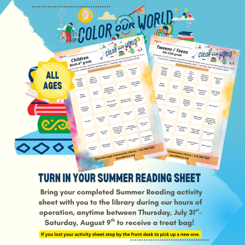 Summer Reading Activity Sheet! 