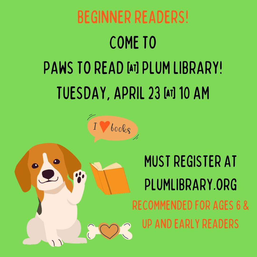 Paws to read April